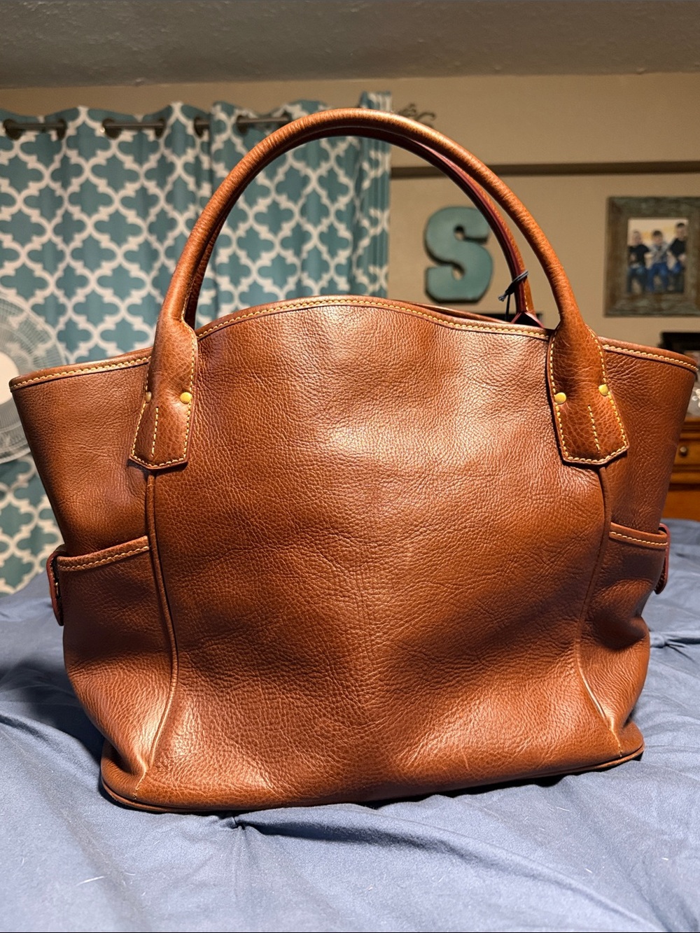 Dooney& Bourke Chestnut brown Leather Kristen Tote Shoulder Bag- - Picture 5 of 11